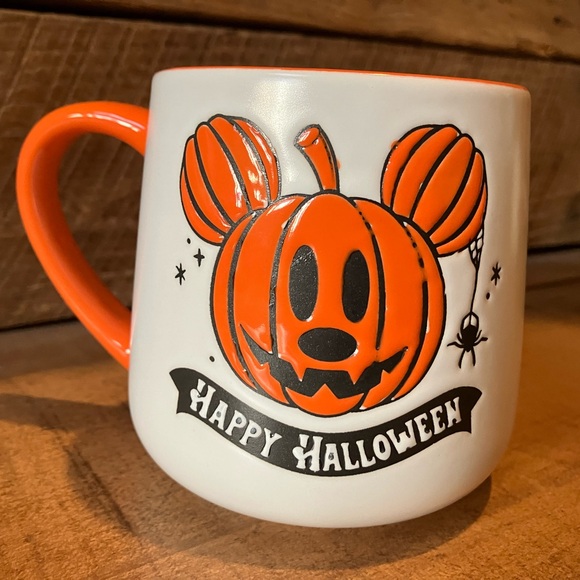 Set of TWO large Disney Mickey Mouse Halloween pumpkin mugs - new! - Picture 5 of 10